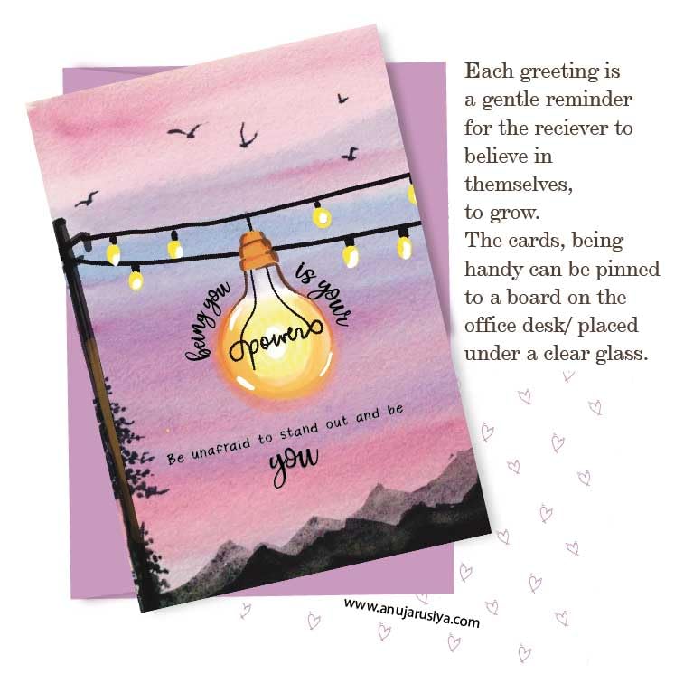 Image of anujarusiya Affirmation Greeting Cards Set of 5 with Envelopes | Inspirational & Encouragement Cards with Watercolor Artwork | Premium Textured Paper | Blank Inside | Friendship, Appreciation & Positive Notes for any occassion | 4.1 inchX5.8 inch