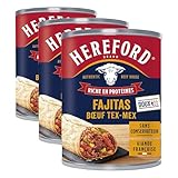 Hereford - Fajitas Bœuf Tex-Mex 400 g – Préparation pour Tortillas – Bœuf, Légumes & Épices Tex-Mex – Garniture Prête à Déguster – Longue Conservation (Lot de 3)