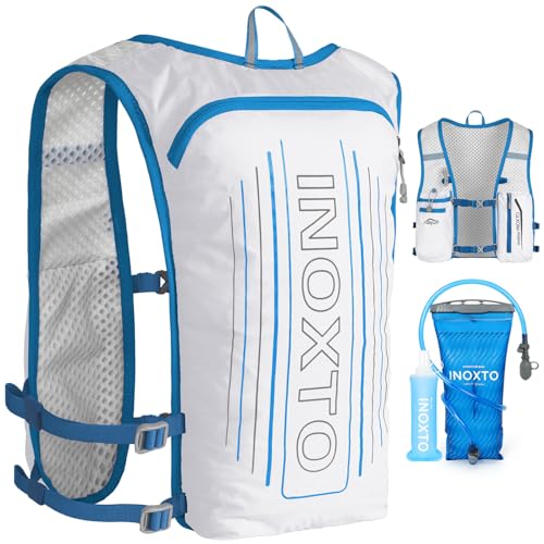 Image of INOXTO Running Hydration Vest Backpack,Lightweight Insulated Pack with 1.5L Water Bladder Bag Daypack for Hiking Trail Running Cycling Race Marathon for Women Men