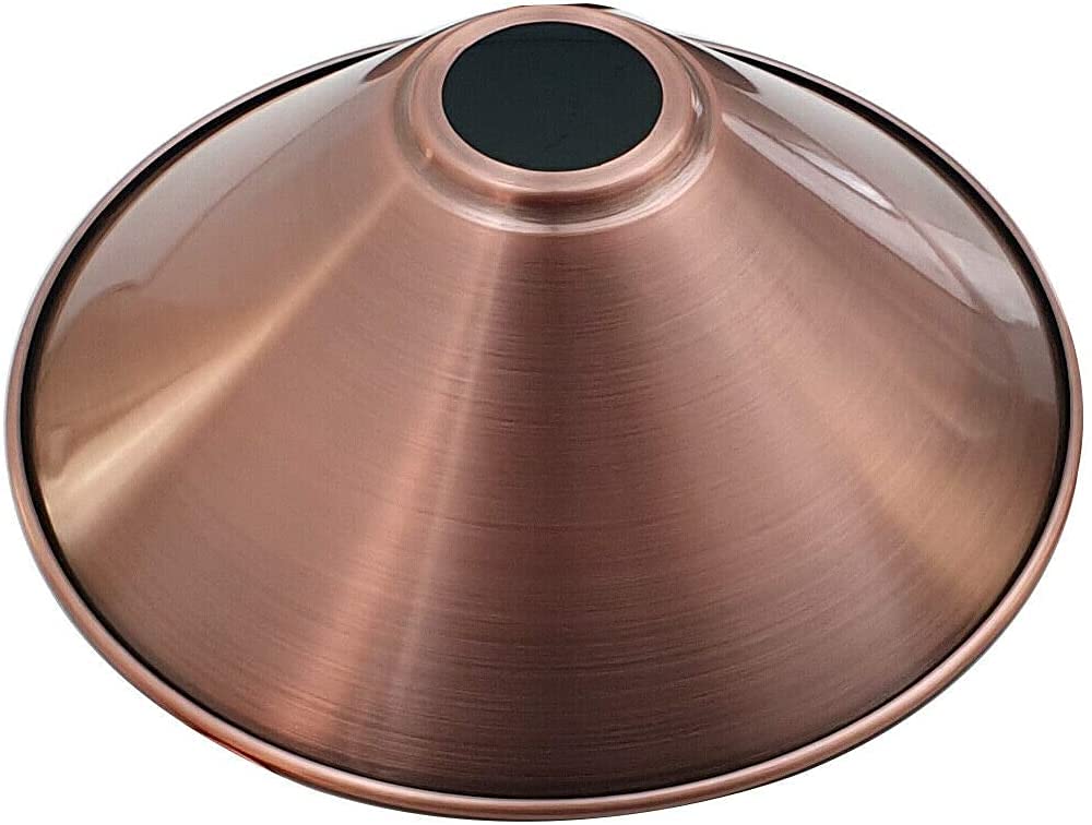 Single Pack Metal Lamp Shades Ceiling Pendant Light Shade 22cm Easy Fit Cone Lampshades Only for Industrial Ceiling Light Kitchen Hanging Decorative Light Shade with Reducerplate (Copper) โ image 1