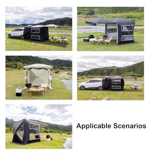 FQMYLTYN Car Tent SUV Tailgate Awning Black - Image 7