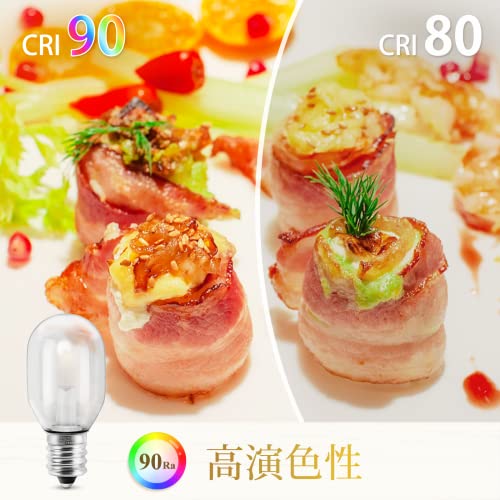 DiCUNO LED電球 E12口金 1W ナツメ球 6W相当 電球色 2700K 常夜灯 装飾電球 クリア AC100V 広配光 T型タイプ 調光非対応 省エネ PSE認証済み 2個入 [4]