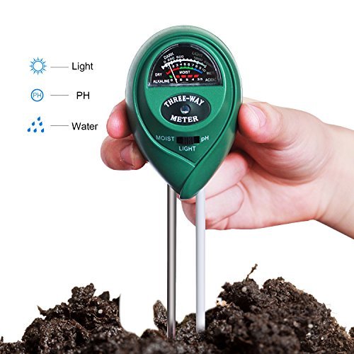 Hip2cart 3-in-1 Soil PH/Moisture Meter, with Light, PH & Acidity Meter for Gardening and Farming, Green