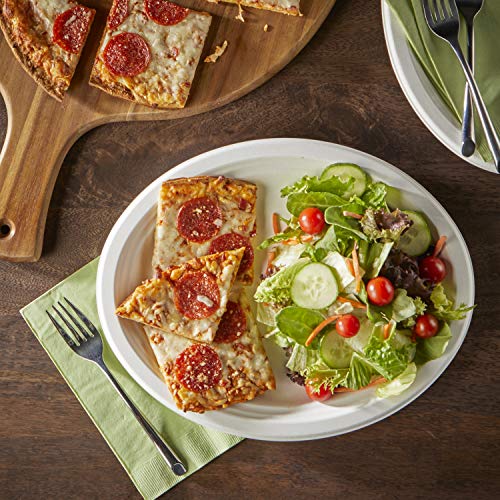 Hefty Ecosave Disposable Oval Platters, Made From Plant Based Materials, Heavy Duty & Microwave Safe Large Oval Platter Paper Plates, 10 Ct (Pack Of 4) #TOP4