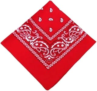 TRgqify-KM Toalla Cuadrada de algodón Hip Hop, 54cm x 54cm, Diadema Estampada roja y Negra for Damas/Hombres/niños/niñas (Color : Red)