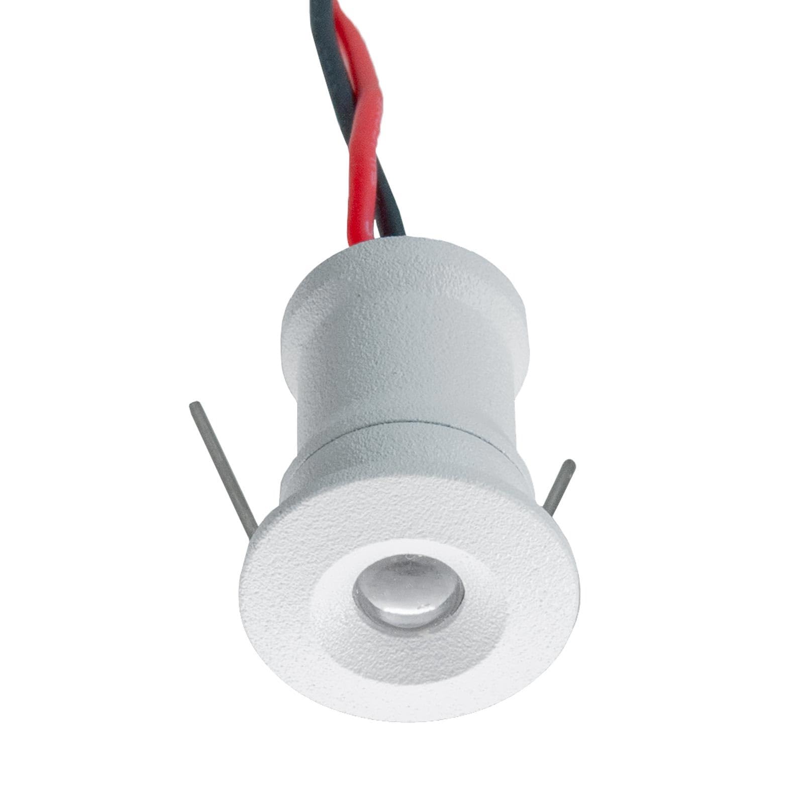 Planetitaly Mini faretto IP65 LED 1W resa 12W incasso punto luce 12V box doccia cielo stellato segnapassi luci gradini barca camper (Luce 4000K, Colore Bianco)