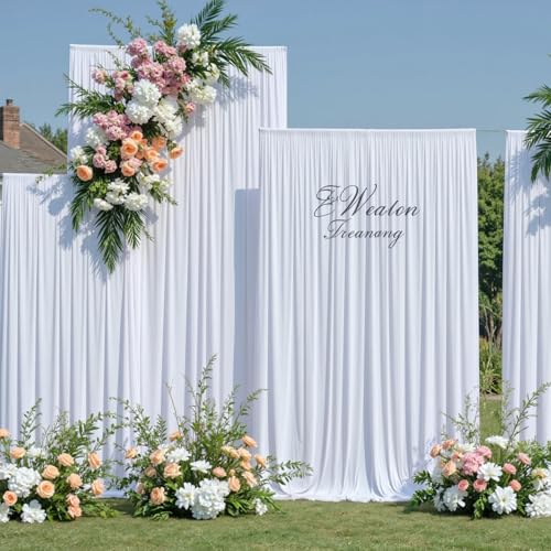 Rideau de fond mariage lot de 8 polyester infroissable 12x4m