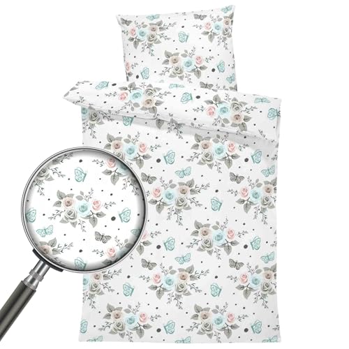 Kinderbettwäsche Baby Bettwäsche 135x200 cm aus Baumwolle - Kinder Set von Duvet Cover 135 x 200 und Kissenbezug 80x80 cm Junge und mädchen babybettwäsche bettbezug für Kleinkind Oeko-Tex