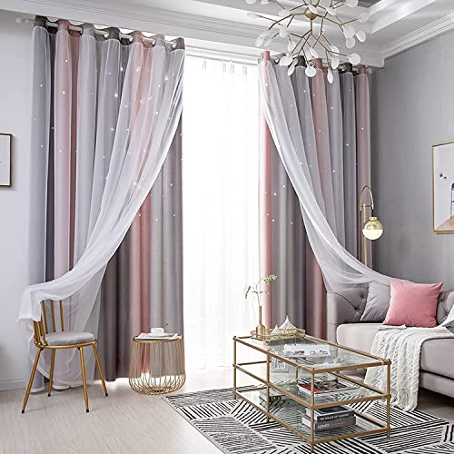 Lanqinglv Girls Curtains with Sheer Net - Image 2