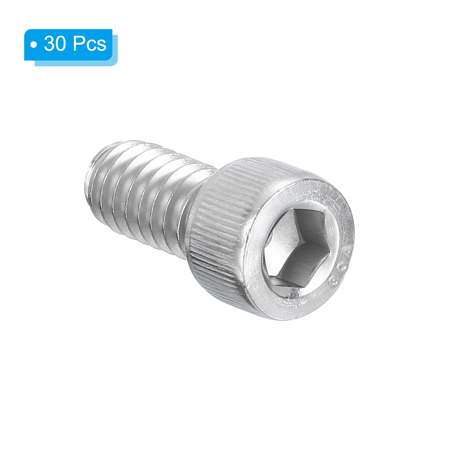 PATIKIL 1/4-20 x 1/2" Hex Socket Cap Head Screw Bolt, 30Pcs 304 Stainless Steel 18-8 - Image 3