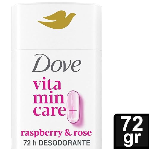 Miniatura 2 de Dove VitaminCare+ Desodorante en barra libre de aluminio frambuesa y rosa para protección de olores 72H Desodorante transpirable para mujeres 2.6