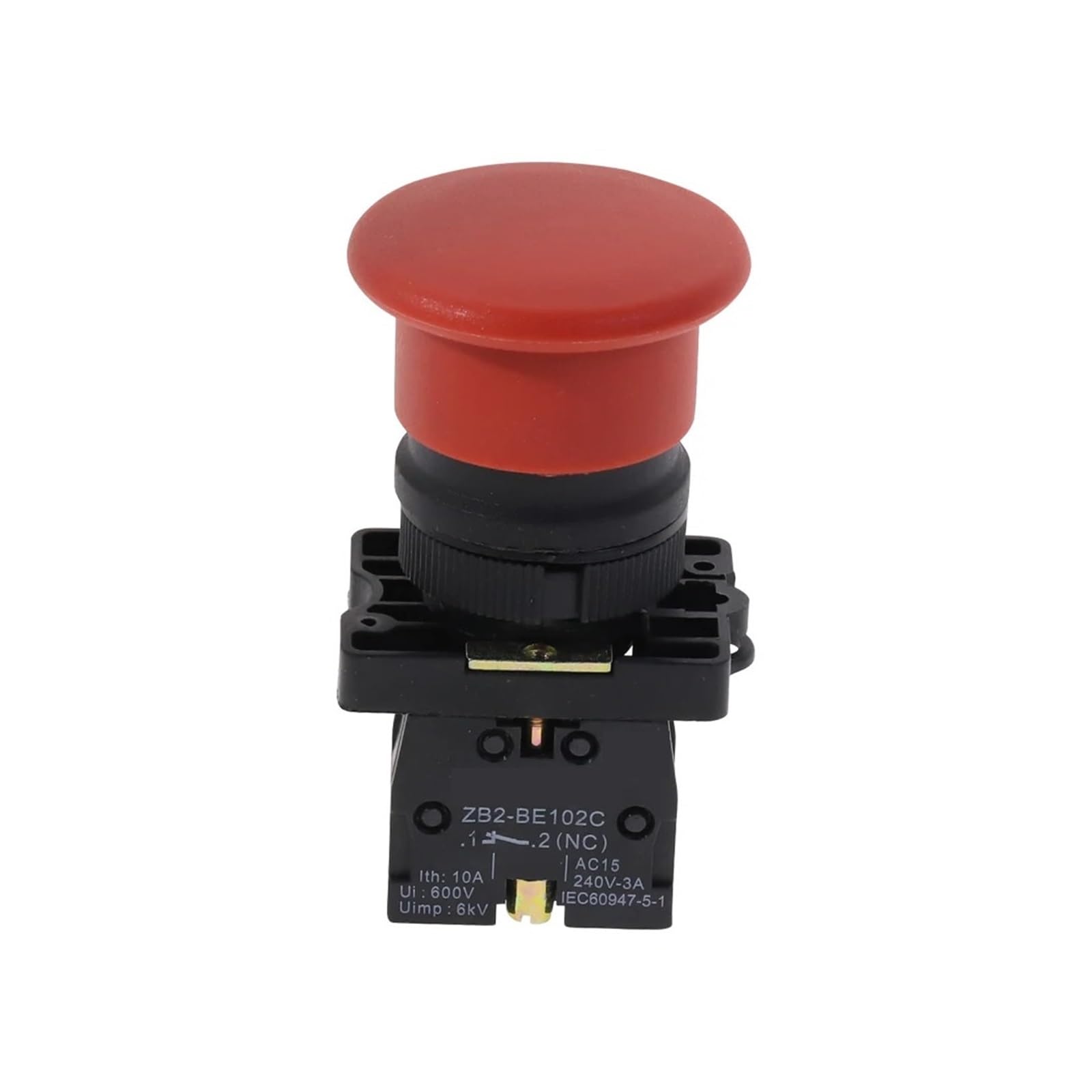 ZDVHOMCB Emergency Stop Switch 5Pcs Emergency Stop Latching Red Sign Push Button Switch NC SPST