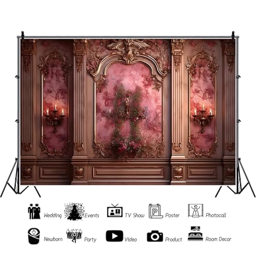 Fondo fotografía 12x8ft Burdeos vinilo clásico miniatura 5