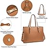 NUBILY Sac Cabas Femmes Sac à Main en PU Cuir Grand Capacité Sac Ordinateur Portable 15.6 Pouces Imperméable Sac de Cours Bandoulière Sac Epaule Marron #4