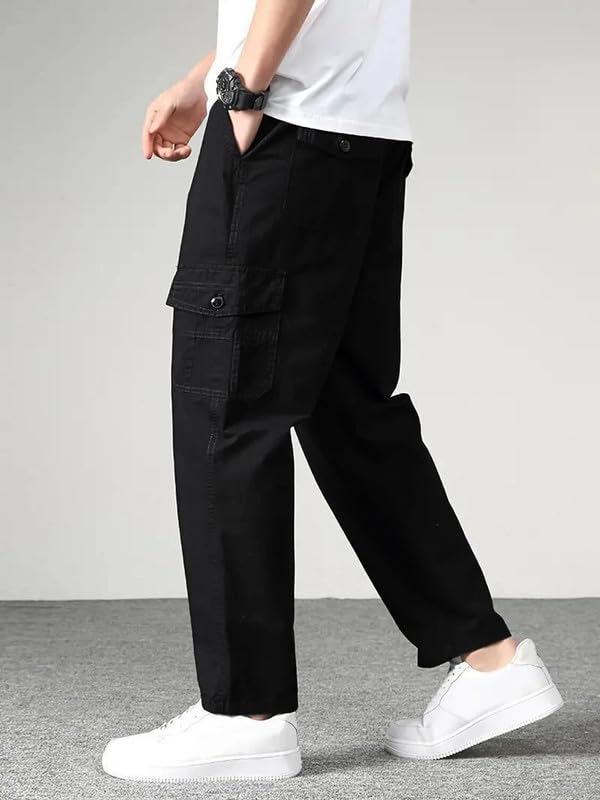 Men’s Casual Cargo Pants | Regular Fit Multi-Pocket Trousers--image-11
