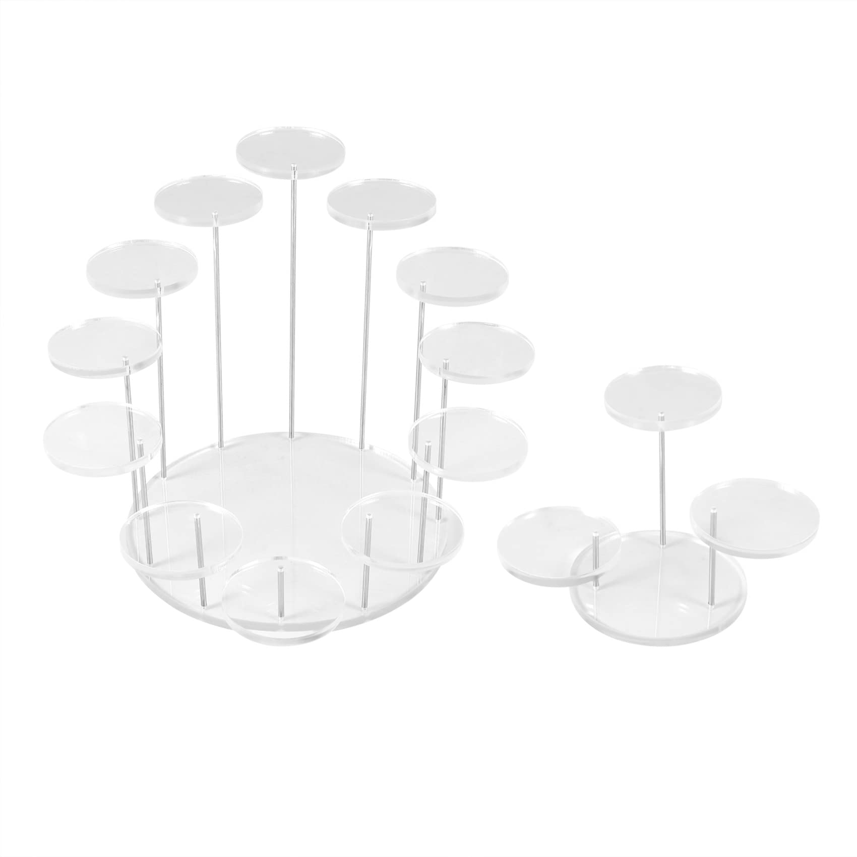 Iegefirm Pack of 2 Round Acrylic Cupcake Stands - Premium Holder, Display for Desserts and Pastries