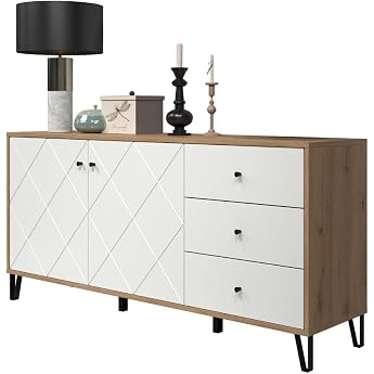 Touch Artisan Sideboard Oak / White Matt   W 183 x H 76 cm