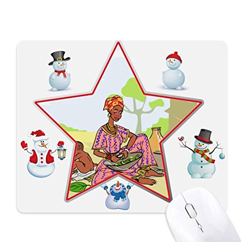 Tapis de souris Cadeau de Noël Famille Totem et Souris Étoilée