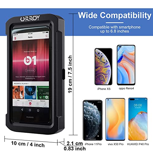 Image of URROY Shower Phone Holder Waterproof, 360 Rotation Shower Phone Case, Anti-Fog High Sensitivity Universal Cover Mount Stand for Bathroom Wall Mirror Bathtub Kitchen, Gift for Men Women