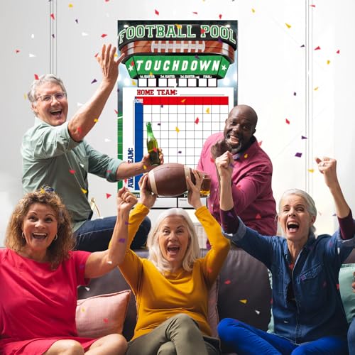 Gatherfun Football Pool Game Set - 17.9x28.3 in Pool Poster for Games & Tailgate Party| Football Party Supplies for Birthday Decorations - Image 6