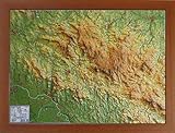 Relief Bayerischer Wald klein 1:275.000 Holzrahmen: Tiefgezogenes Kunststoffrelief - Herausgeber: Georelief Dresden Andréf Markgra, Mario Engelhardt 