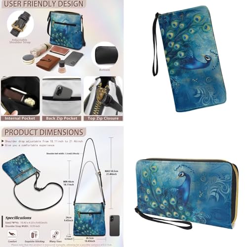 Lotusorchid Leather Handbag with Wallet Pouch Set for Women 2Pcs Crossbody Bag with Matching Wallet with Zipper Closure4