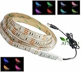 ATTYOU(TM) RGB Led Strip Waterproof 100cm (3.5Feet) 30leds 5050 Strip Light with 5v USB Cable for TV/PC/Laptop Background Lighting USB-powered