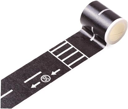 Road Seal Train Railway Tape 5m Diy Traffic Signs Train Track Model Road Traffic Washi Tape Decorative Masking Tape Sticker for Toy Cars 1.9 inches 4.8 cm Width 1 Roll