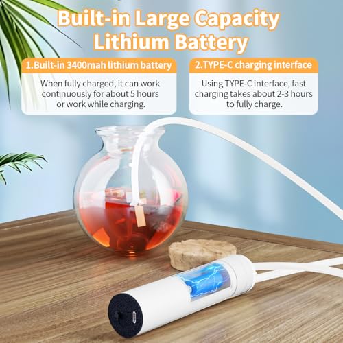 Portable Food Grade USB Electric Auto Siphon Self Priming Pump for Home Brew Beer,Wine, Beverages and Kombucha,Rechargeable Beer Transfer Pump Kit bottling 2L/min No Mess Leak - Image 5