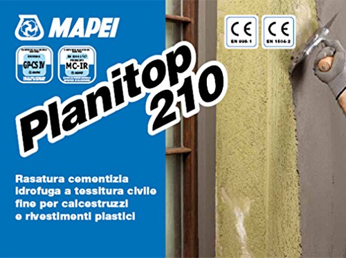 Planitop 210 Mapei - Mortero de enlucido cementoso hidrófugo. Sacos de 25 kg