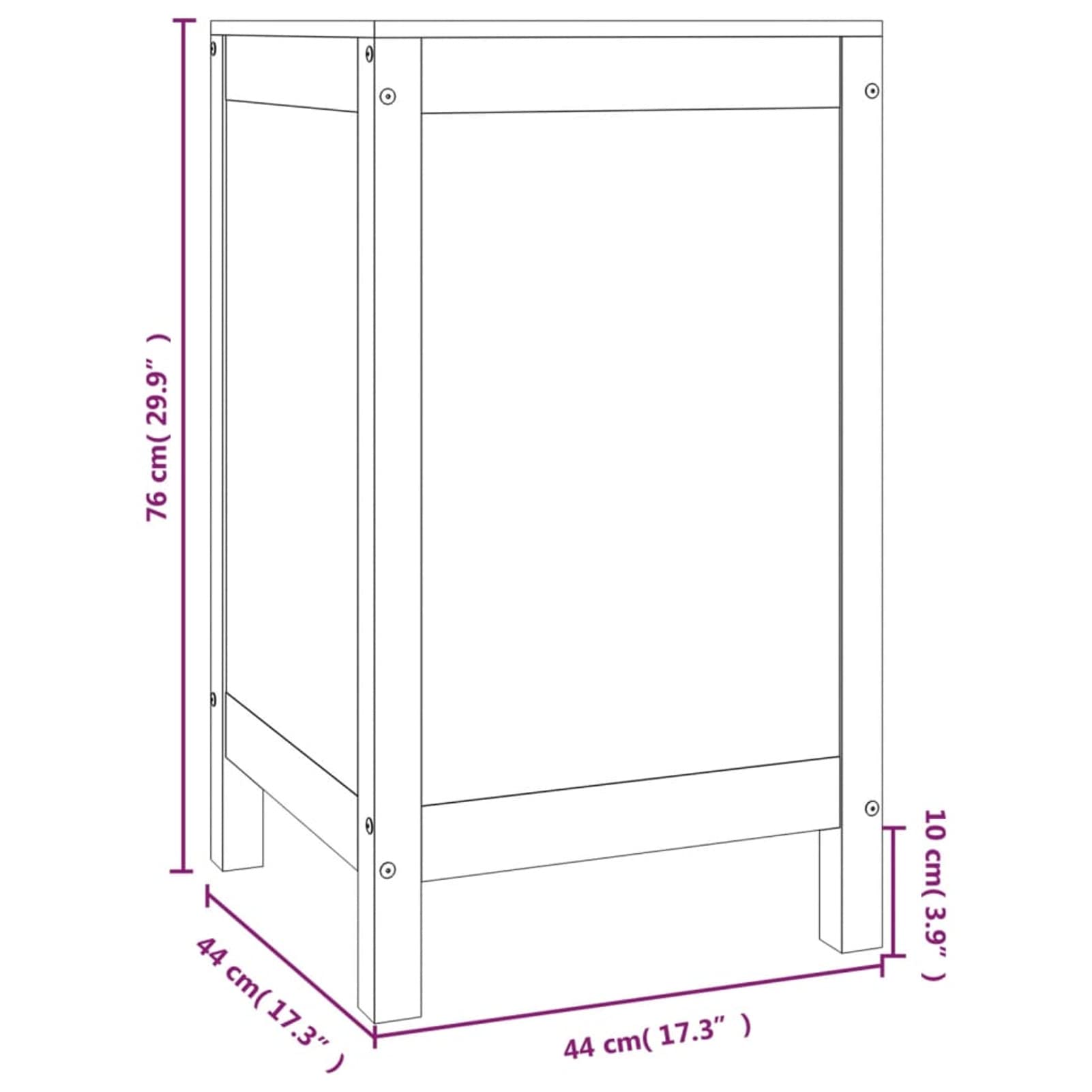 Tidyard Contenitore per Bucato,Contenitore Box,Baule Multiuso,Cassapanca Contenitore in Legno,Baule Contenitore da Interno,Baule in Legno, Grigio 44x44x76 cm Legno Massello Pino