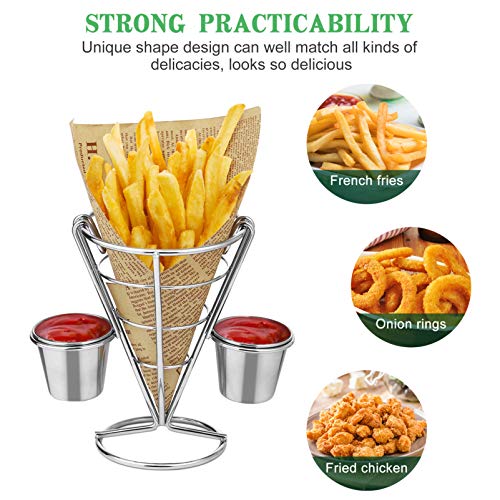 2 Stuks Frieten Houder Frieten Houder Met Saus Kom Frieten Houder Kegel Frieten Kegel Houder Frieten Kegel Stand - Image 3