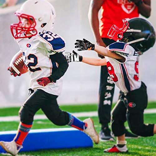 Nicewin Football Gloves Receiver Glove Fashion Leopard Print Breathable Mesh Antiskid Silicone For Youth Kids, Black Large #TOP5