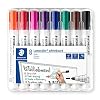 Staedtler Lumocolor 351 WP8 Whiteboard-marker (ronde punt ca. 2 mm lijnbreedte, set van 8 kleuren, hoge kwaliteit, droog…