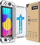 ELISWEEN 3-Pack Switch OLED Screen Protector Tempered Glass with Auto Alignment Kit for 2021...