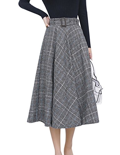 XINUO Women's 4-Layer Tulle Maxi Skirt – Elastic Waist Big Swing Skater Skirt, One Size (Gray, Black, Red)