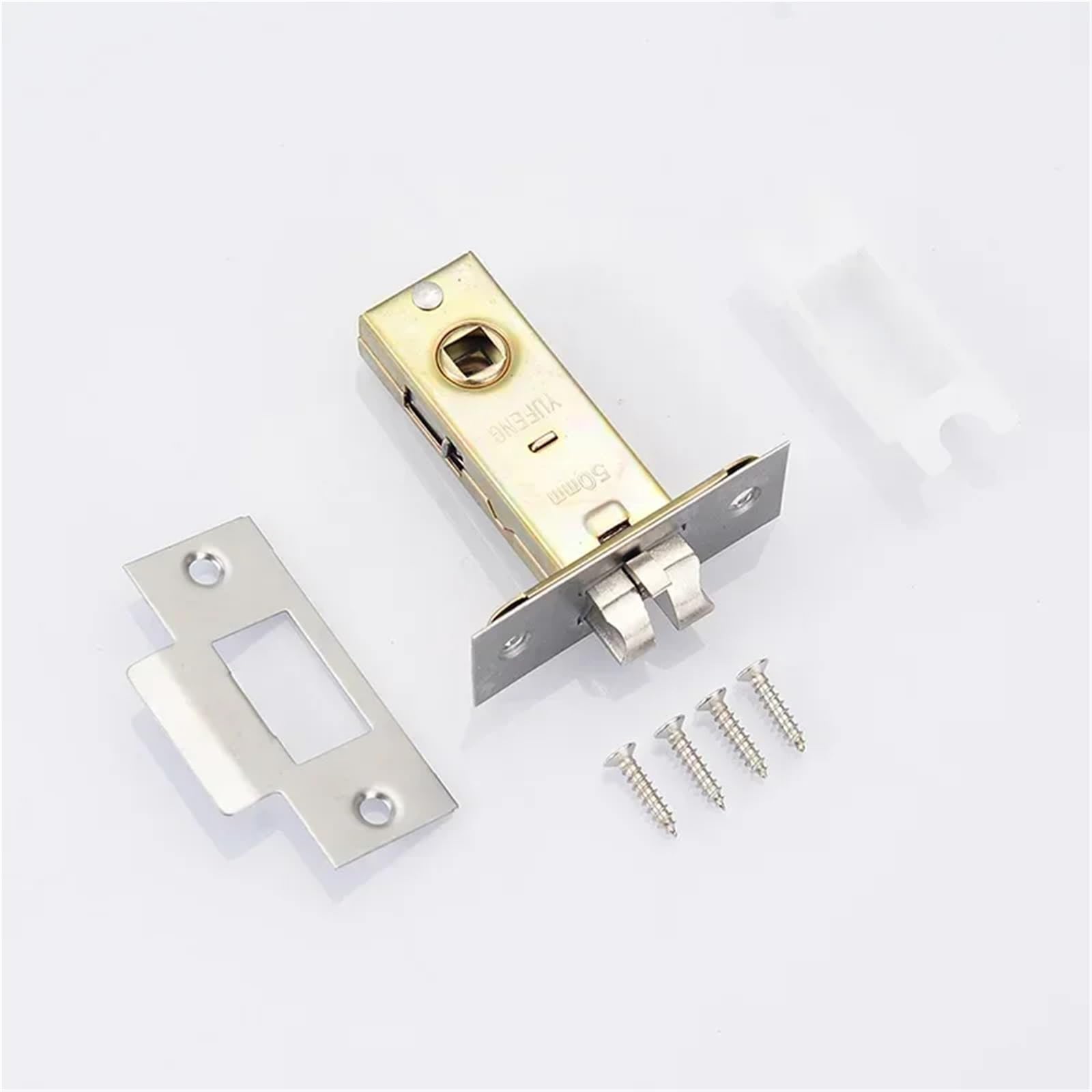 Sxolcoufoh Oblique Tongue 50 Stainless Steel Door Lock Pull Ring Square Tongue Partition Wooden Concealed 1Pcs(Oblique Tongue 50)