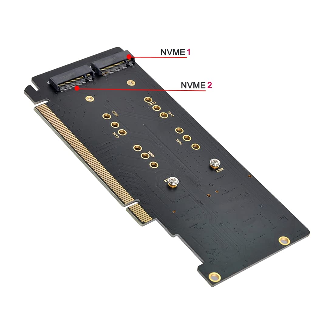 chenyang Adaptador M.2 a PCIe 3.0 X16, 4 puertos NVME/AHCI SSD a PCI Express adaptador de tarjeta de expansión con soporte de ranura de 12 cm