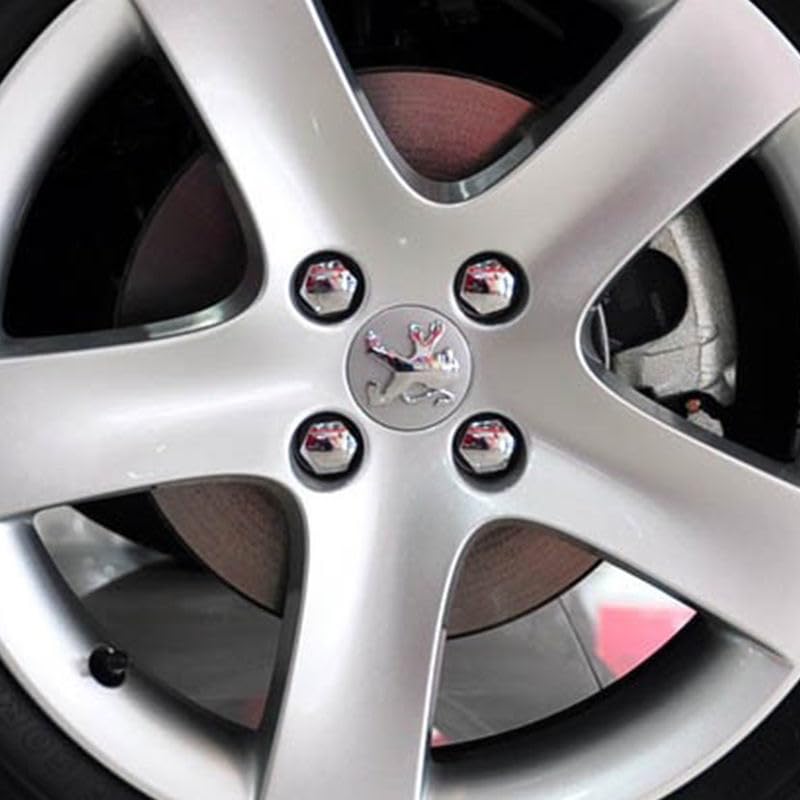 Coprimozzi In ABS Per Peugeot 3008 2023-2024, Set Da 4 Pezzi, Superficie Nera Convessa