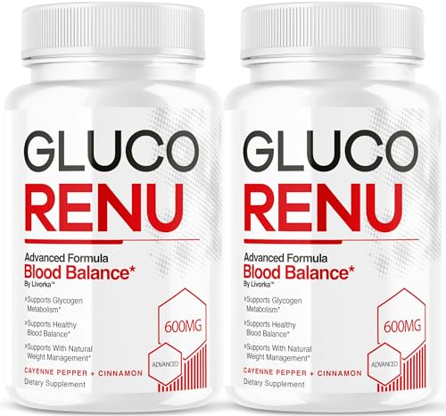 (2 Pack) Gluco Renu Capsules - Offical Gluco Renu, GlucoRenu Pills, Premium Formula Gluco Renu Supplement, Natural Support GlucoRenu, Gluco Renu Premium Formula, 60 Capsules for 2 Months