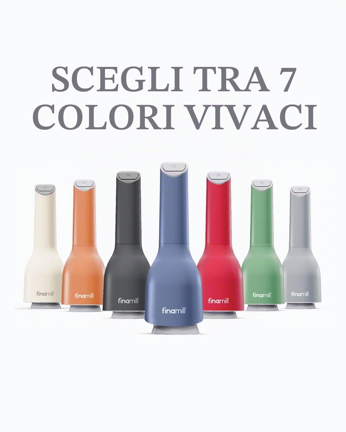 FinaMill Mulino per pepe e spezie pluripremiato a batteria, trituratore e macinazione regolabile in ceramica con One Touch e LED. 2 cialde ProPlus intercambiabili incluse.