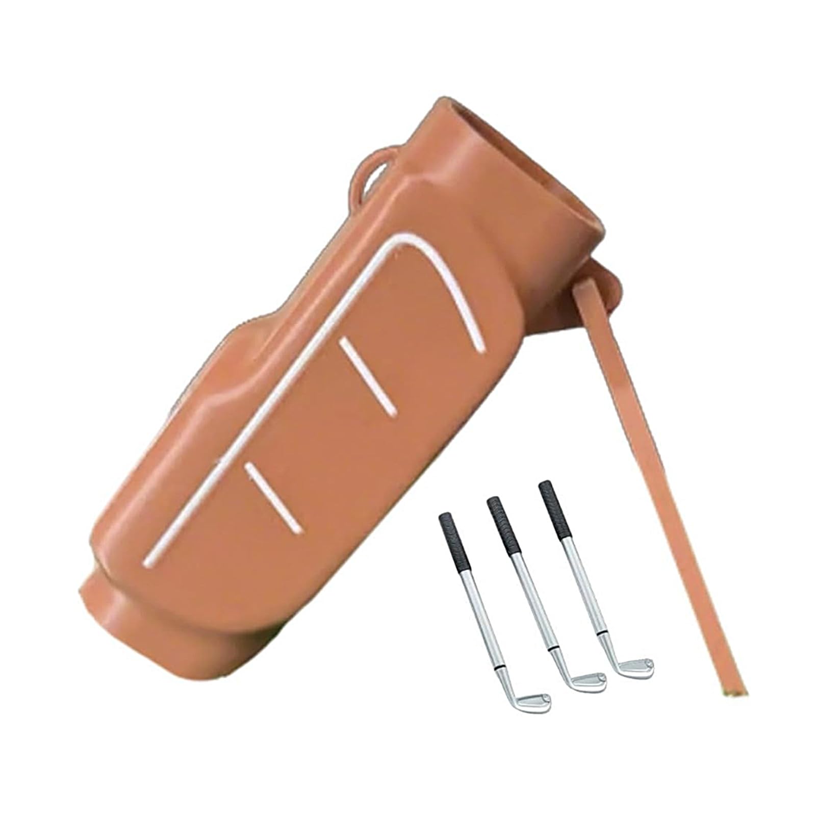 FROMCEO Ball Bag Pen Holder with 3 Pens Decorative Desk Organiser with Foldable Rack for Offices Home School Storage Black and Brown Pen Owner