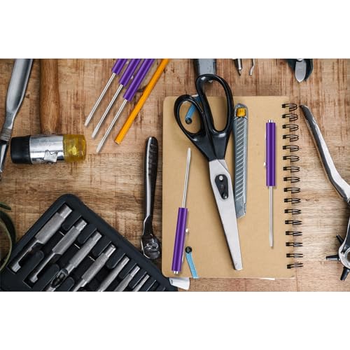 Image of 6 Pieces Pocket Screwdriver Mini Tops And magnetic pocket screwdriver with A Single Blade Head for Mechanical, Electrician (purple)