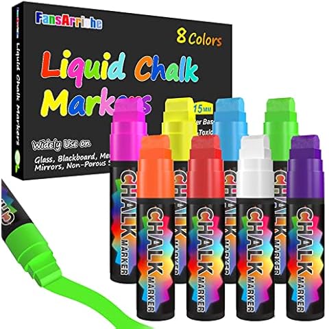 FansArriche Rotuladores Tiza Liquida - 8 Colores 15mm Jumbo Cover