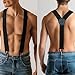 JEMYGINS Hidden Black Suspenders for Men Under Clothes with 3 Snap Loop (1.48