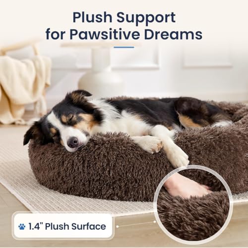 Image of JOLLYVOGUE Washable Dog Beds Large Sized Dog, 36 Inch Donut Large Dog Bed