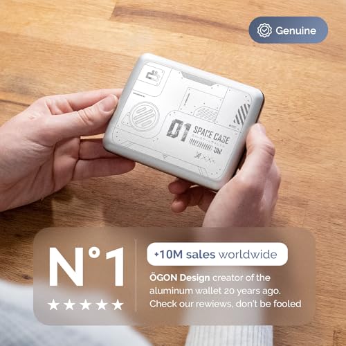 Image of OGON -DESIGNS- Aluminum wallet, Large capacity with metal lock, RFID Protection against fraud and demagnetization, Smart Case OSLO Large model