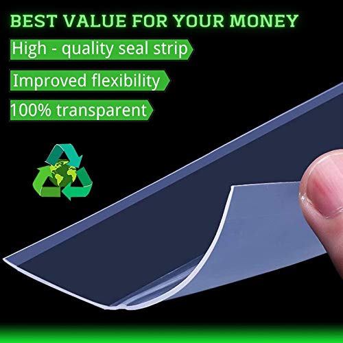 Image of wigtda 2020 New Updated Weather -Stripping Door Bottom Seal Strip - House and Glass Shower Doors Silicone Sealing for Door and Windows Gaps of Anti-Collision and Side, (Transparent) 16.4 Foot