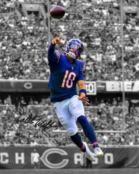 Ikonic Fotohaus Caleb Williams Epic Throw Signed Photo Autograph Print Wall Art Home Decor