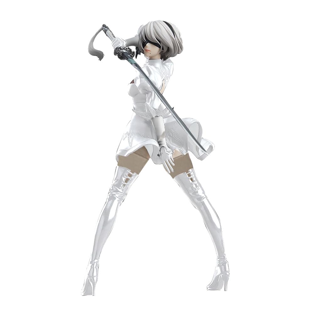 Zhongkaihua Automata 2B Figure Anime Game Character Yorha No. 2 Type B PVC Figure Action Statue Model Ornaments Collectible Gifts (White,17cm) — image 1